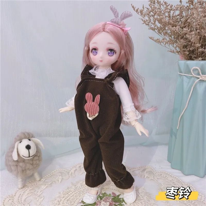 30CM Puppe 21 bewegliche Gelenke BJD 12 Zoll Make-up Dress Up süße Farbe Anime Augen Puppen mit modischer Kleidung für Mädchen Spielzeug 220707