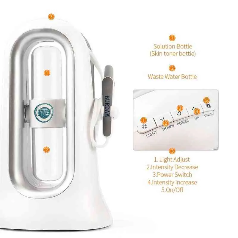 Aqua Peeling Machine es Agua Facial SPA Limpieza profunda Dispositivo de belleza Uso en el hogar Vacío Espinilla Pequeña burbuja Exfoliante 220514
