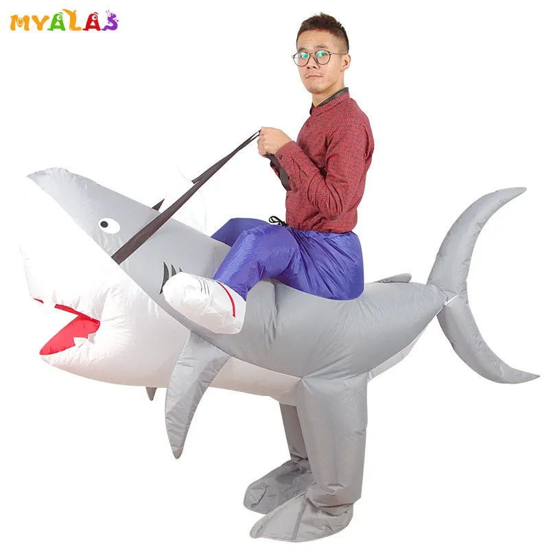 Disfraz de muñeca mascota Purim Halloween carnaval disfraz de tiburón inflable disfraces de fiesta para mujeres hombres adulto Animal Alien tiburón disfraz