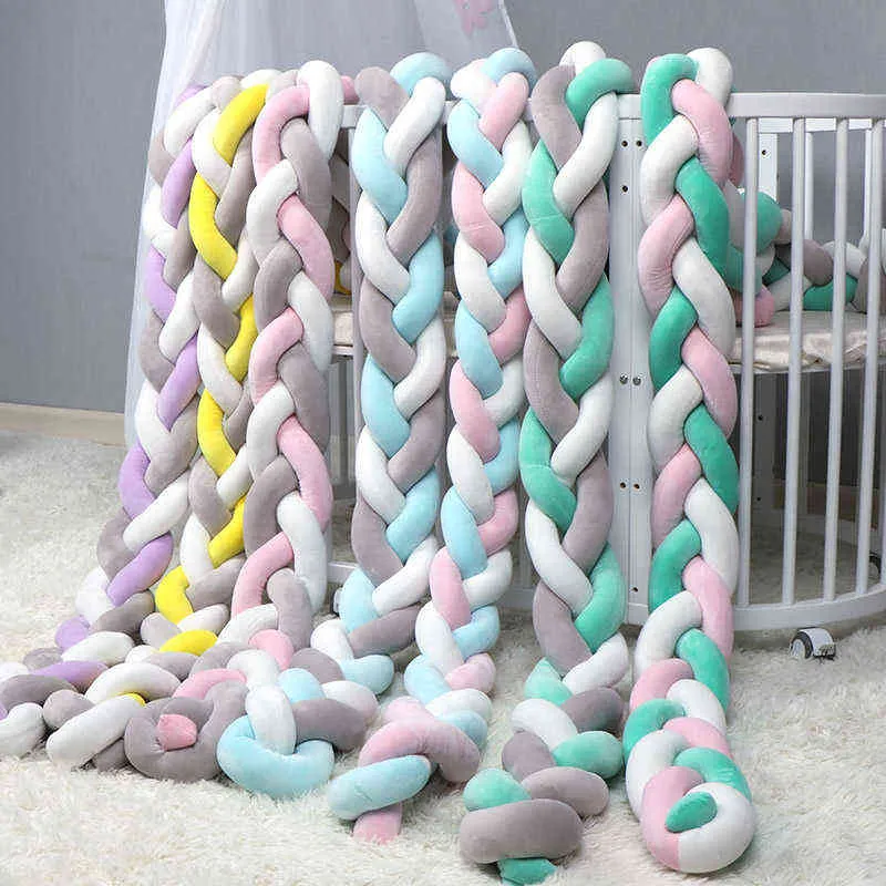 1 M/2 M/3 M bébé berceau protecteur noeud bébé lit pare-chocs tissage en peluche bébé berceau coussin pour nouveau-nés pépinière lit pare-chocs chambre décor AA220326