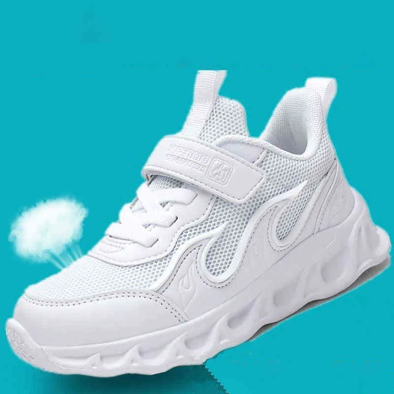 2022 Bahar 6 Çocuk Erkek 12 Spor Okul Ayakkabı 15 Yaşında Çocuklar Beyaz Ayakkabı Sneakers Öğrenciler için Toddler Tenis G220422
