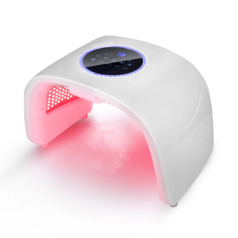 LED -huid Verjonging 7 Kleurspectrometer PDT Facial Light Therapy Machine met gezichtsstoomboot en laserhaargroei