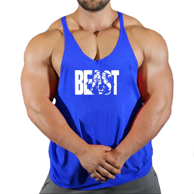 Vest Men s Singlets Gym Sports Shirt Man Sleeveless Sweatshirt Stringer Beast Wear T shirts Suspenders Clothing Top 220613