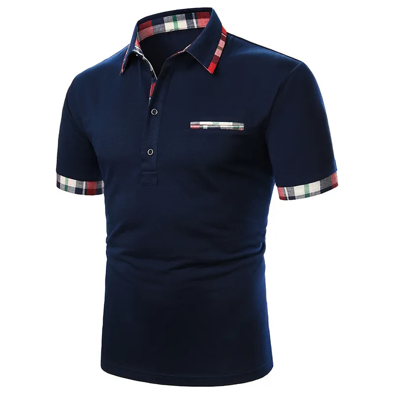 Men Polo Shirt Summer Fashion Classic Casual Tops Kort ärmar Bomull Högkvalitativ Mandarin Collar Men Slim Polo Homme 220514