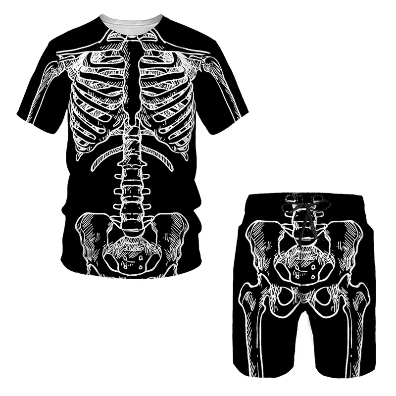 Grappige persoonlijkheid skelet interne organen 3D geprinte t -shirt shorts unisex trainingspakken casual twope oce 3D digitale printing 220606