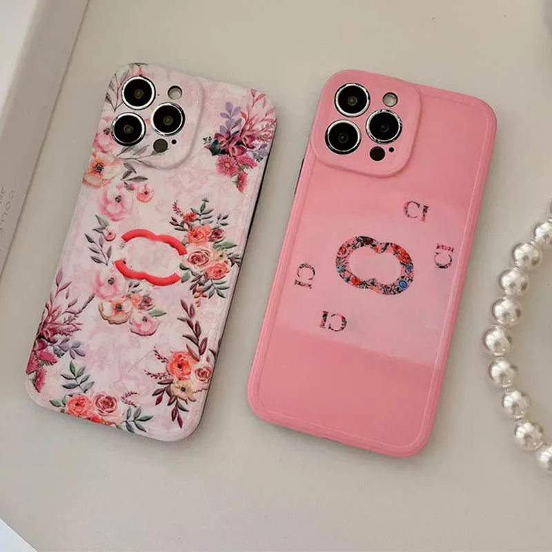 Pink Flower Luxury Designer Phone Cases For IPhone 13 Pro Max 12 11pro Letter G Soft Shell XR X XS 7 8 Plus Vintage Style Iphone Case