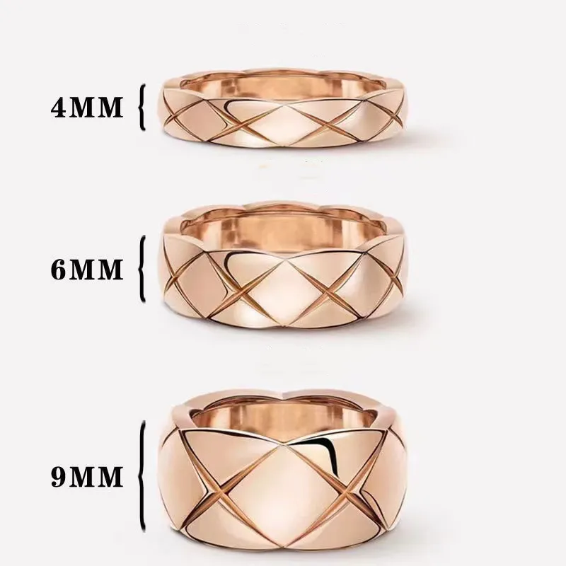 Rings for Man Women 4mm 6mm 9mm Fashion designer Brand crush ring Designers jewelry for lovers Size 5-10 rose gold Sliver Color326f