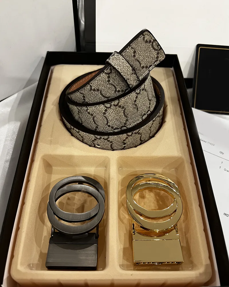 Cintura di design di lusso Doppia lettera Fibbia grande Moda Cinture da donna in vera pelle Uomo Cintura classica casual con due fibbie Gi2196