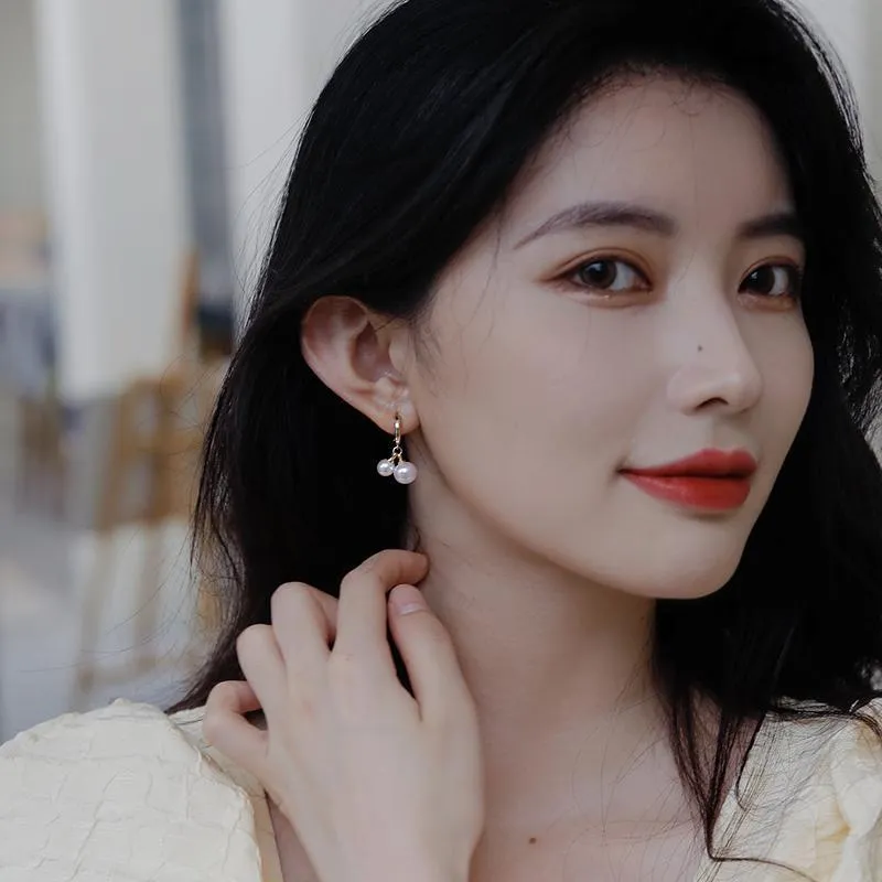 Bengelen kroonluchter eenvoudige parel hanger oorbellen voor vrouwen Koreaanse mode-sieraden prachtige accessoires bruiloft meisjes