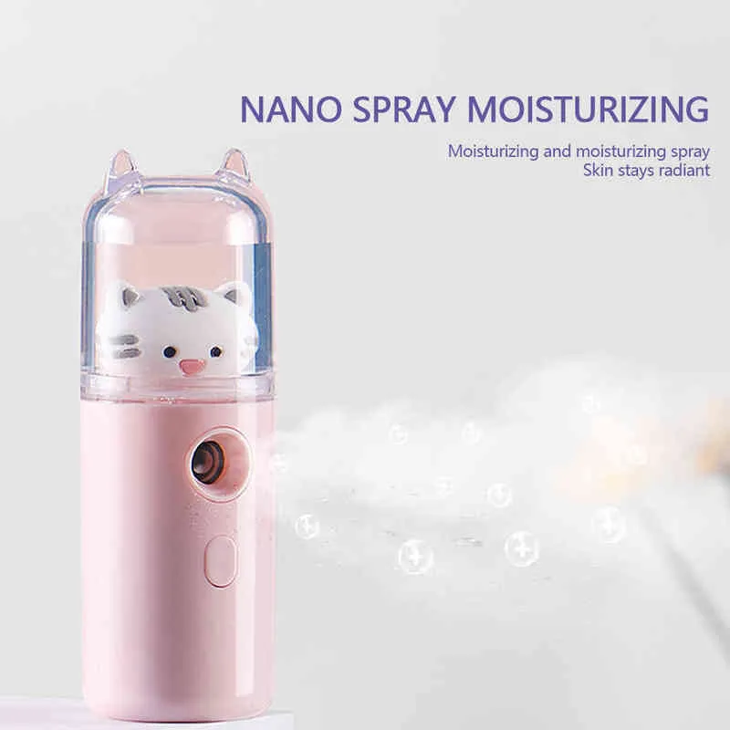 Kot Nano nano USB Kilkowór 30 ml mini nawilżacz nawilżający nebulizator nano nawilżający mgły sprayer twarzy parowiec 220517