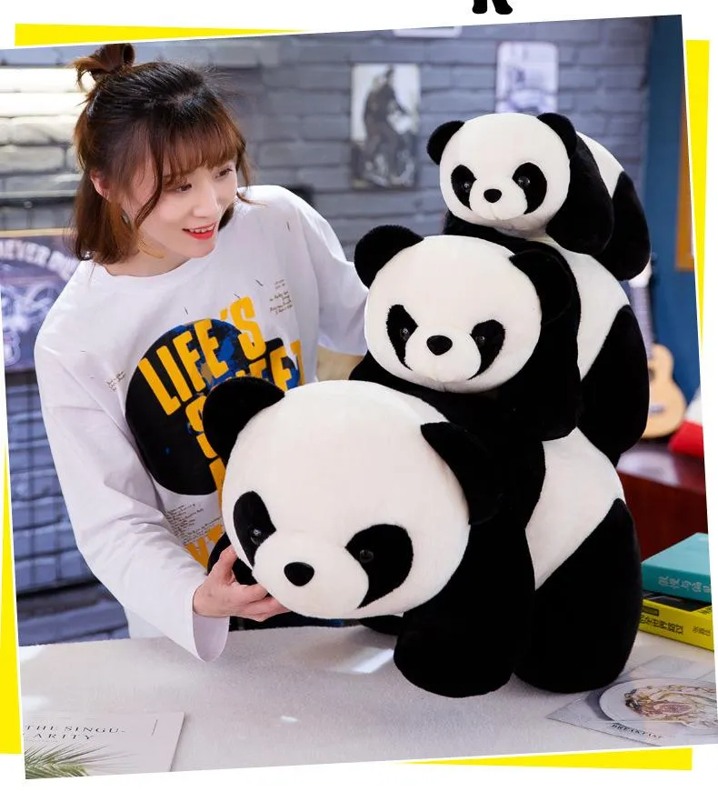 Tamanho 35cm/25cm Ceia macia e pelúcia brinquedo grande panda brinquedos longos estilos longos travesseiros de dormir recheado menino menina presente de aniversário