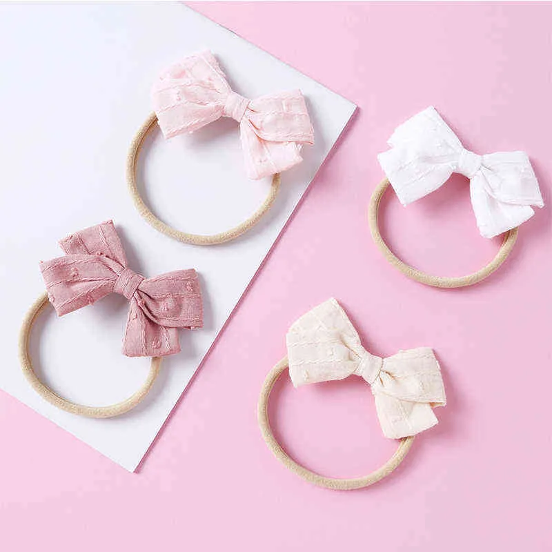 Baby Bows Headbands Girls Vintage Hair Accessories For Newborn Thin Nylon Turban Traceless Infant Hairband New Eastic Hair Band AA220323