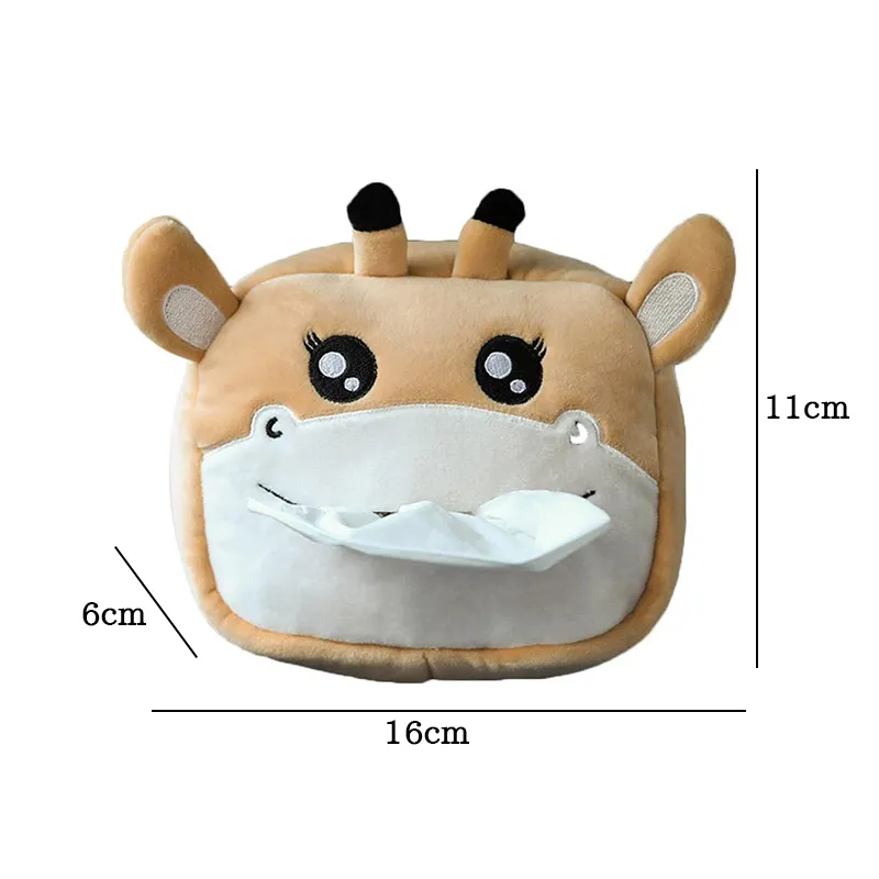 Creative Tissue Box Soft Toon Case Cute Animals Papperslådor härlig servetthållare för bilstol 220611