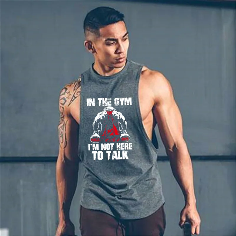 OEM customized Cotton plus size men`s tank tops gym fitness men stringer sleeveless shirt Sports vest Bodybuilding Clothing