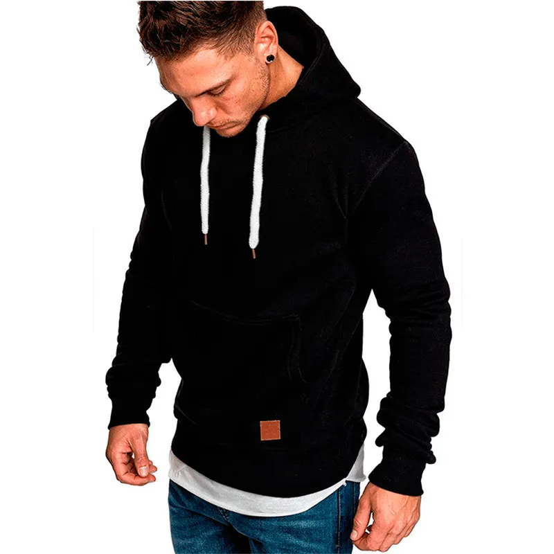 Bluza Mężczyźni Bluzy Marka Mężczyzna Z Długim Rękawem Solid Hoodie Mężczyźni Czarny Łóżko Duży Rozmiar Hombre Sudaderas 220402