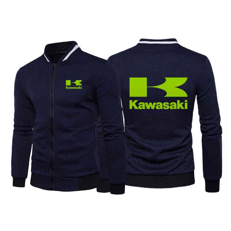 川崎2022男子新しい春と秋のファッショナブルな印刷ジッパースウェットシャツスタンドカラーカジュアルスウェットシャツ服