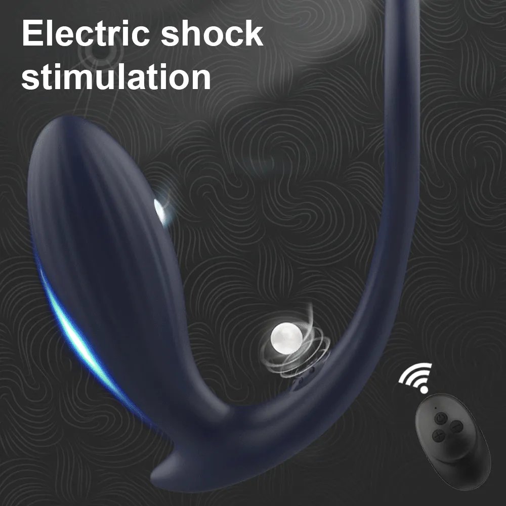 Elektrische Schok Prostaat Massager Butt Ass Plug Anus Stimulator Vertraging Ejaculatie Ring Anale Vibrator Dildo AdultsexyToys voor Mannen