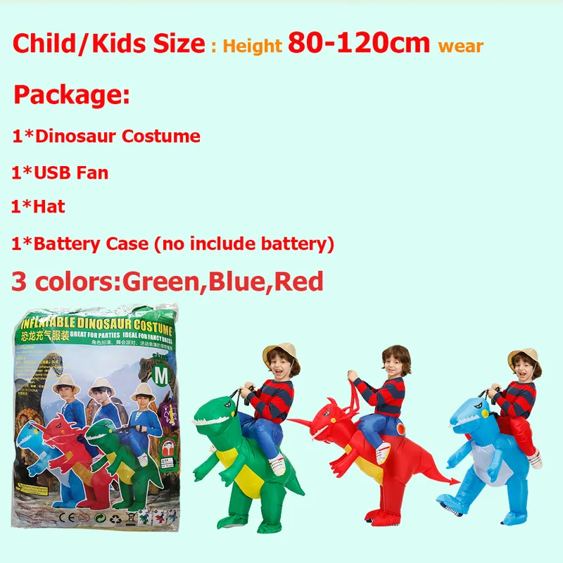Kinder Aufblasbare Dinosaurier Kostüm Party Cosplay Kostüme Tier Kind Kostüm Anzug Anime Purim Dino Jungen Mädchen Halloween Kostüm 220721