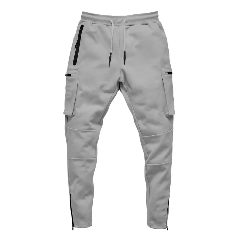 Herrbyxor joggers män streetwear byxor flera dragkedja fickor muskel män svettbyxor spårdräkt 20ck19 220826