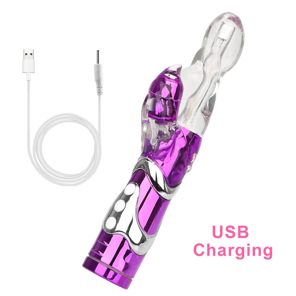 8 velocità potente doppio vibratore punto G stimolatore del clitoride della vagina coniglio dildo giocattoli sexy le donne Masturbatore