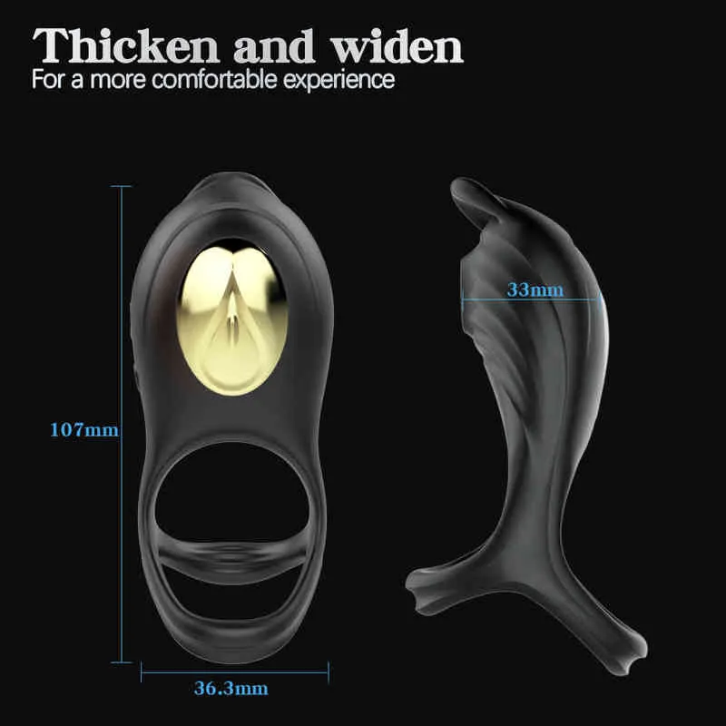 Nxy Cockringe 2 in 1 Vibrierender Penisring Sexspielzeug für Männer Klitorissauger Vibrator Frauen Verzögerte Ejakulation Schwanzpaare 220505