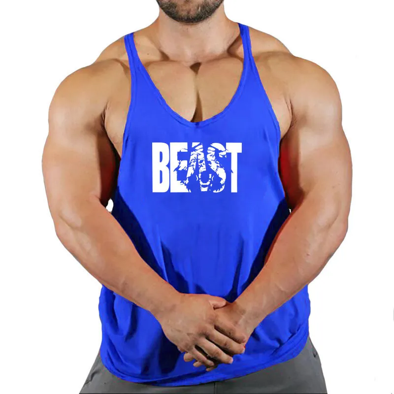 سترة الرجال S Singlets Gym Sports Shirt Man Sweeveless Sweatshirt Stringer Beast Wear T Shirts Residenders Clothing Top 220630
