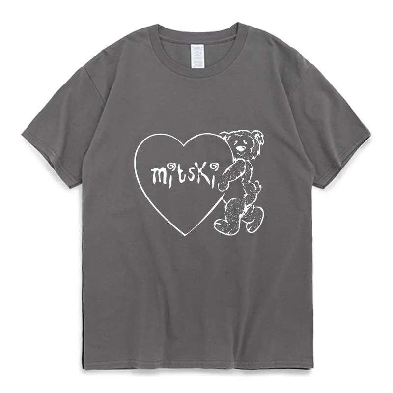 Mitski Sweetheart Bear T Shirt for Women Men Hip Hop Trend Harajuku T-shirt Short Sleeve 100% Cotton White Round Neck Tee Shirt 220708