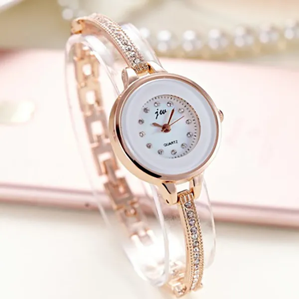 Наручные часы 100 шт./лот Jw-8137L Модные женские часы-браслет Обёрточная бумага Кварцевые элегантные римские стильные сплавы для всех часовWristwatche270G