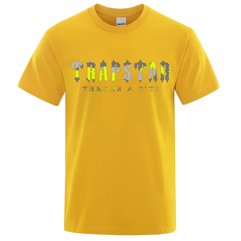 Trapstar London Sport jaune hommes coton surdimensionné à manches courtes mode vêtements amples décontracté respirant rue t-shirts 220623