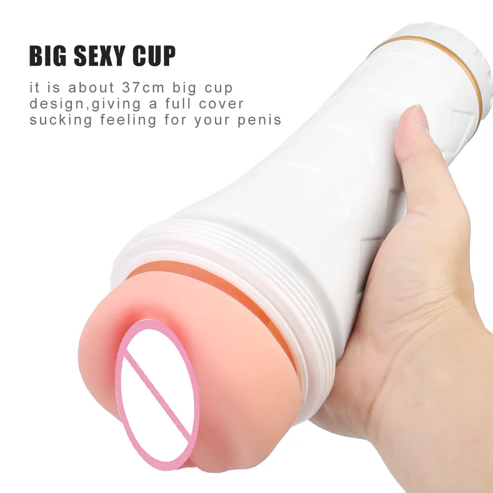26 cm sexig ficklampa stor manlig onanator penis leksaker för män glans suger konstgjord vagina riktig fitta erotisk sexig maskinbutik