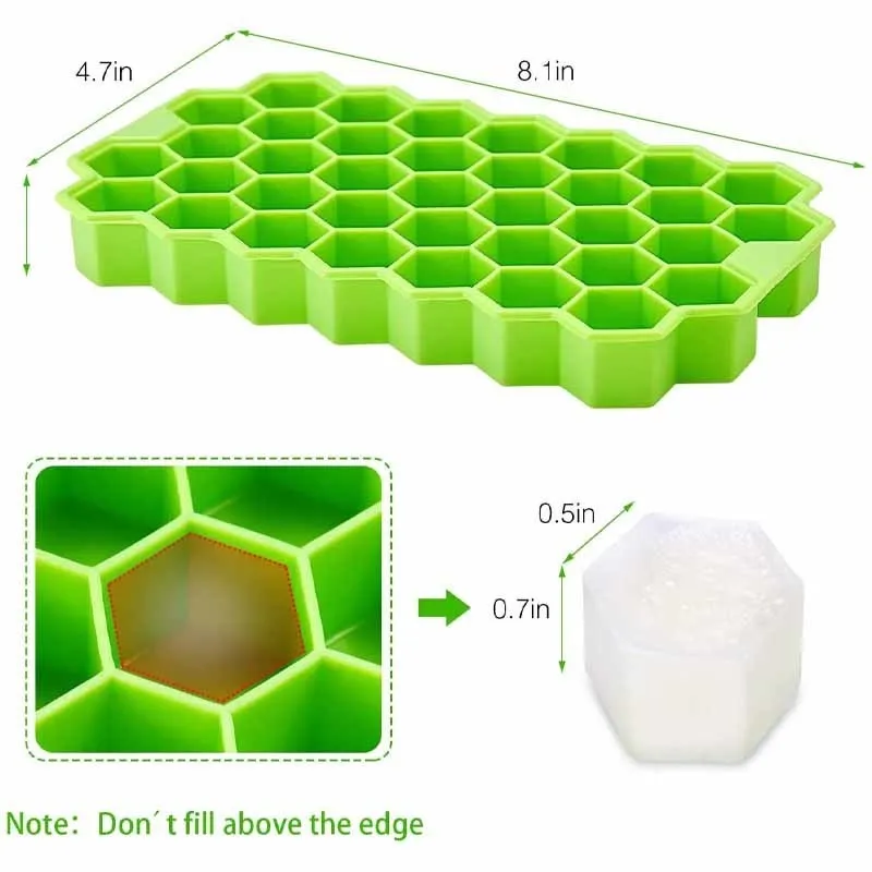 Maker Silicones Mold Honeycomb Ice Cube Tray Magnum Silicone bildar matkvalitet för whisky cocktail 220611