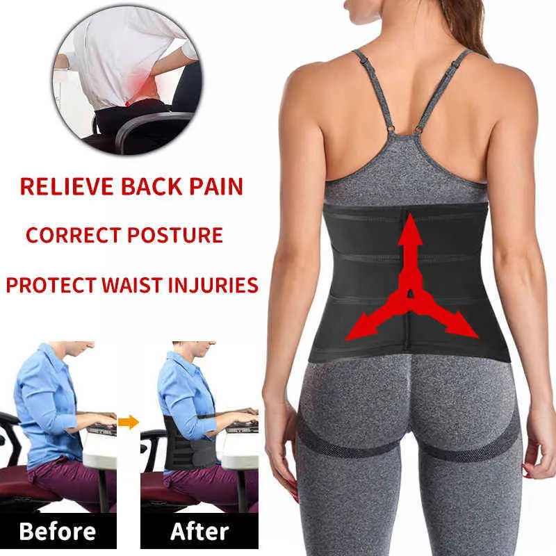 Neopren bel eğitmeni kadınlar zayıflama kılıfı cincher düzeltici kemer göbek ter karın shapewear kilo kaybı fitness vücut şekillendirici l220802