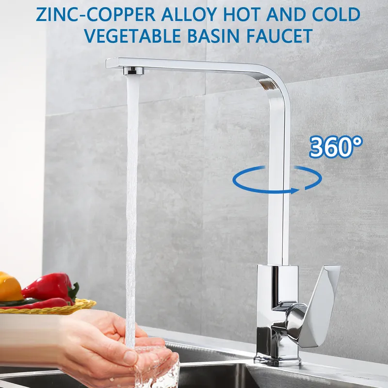 Kitchen Faucets Sink Water Faucet 360 Rotation Swivel Faucet Mixer Single Holder Single Hole Black Matte Mixer Tap 220701