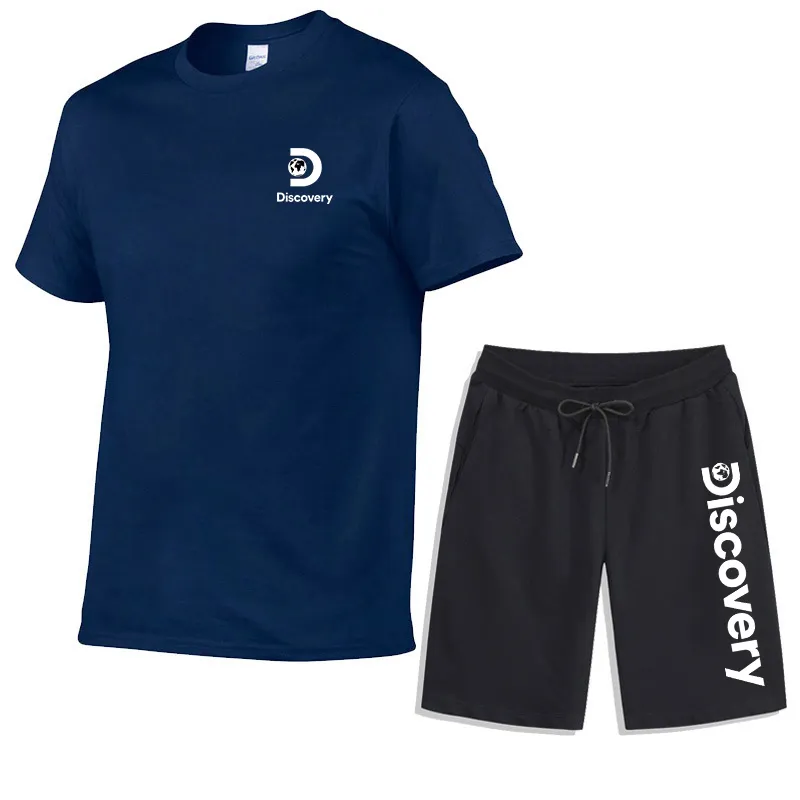 Männer Sommer T-shirt und Shorts Set Entdeckung Druck Casual kurzarm Hosen Trainingsanzug Männliche Kleidung Sportswear anzug 220708