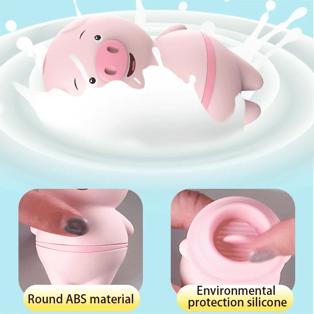 Nettes rosa Schwein Zungenvibrator Lecken sexy Spielzeug für Frauen 10 Modus Klitoris Nippel Massage Vagina Kugeln Erwachsene Erotikspielzeug