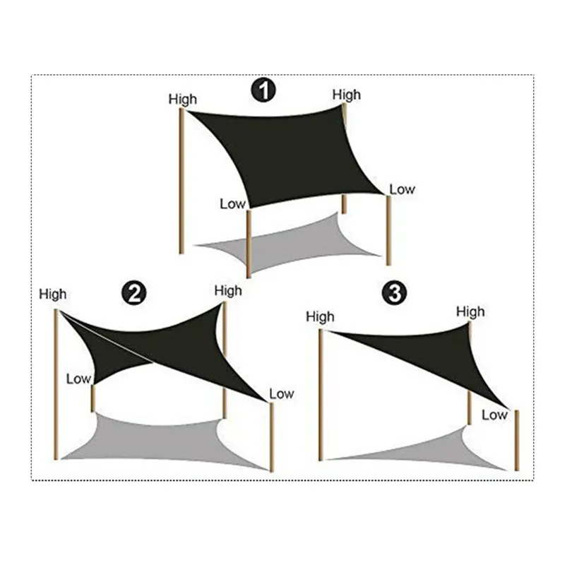 Outdoor Waterdichte Luifel Zonnescherm Zonnescherm Zeil Anti UV Zon Luifel Auto Canvas Onderdak Tuin BBQ Patio Zwembad Tent Aanpasbaar 220606