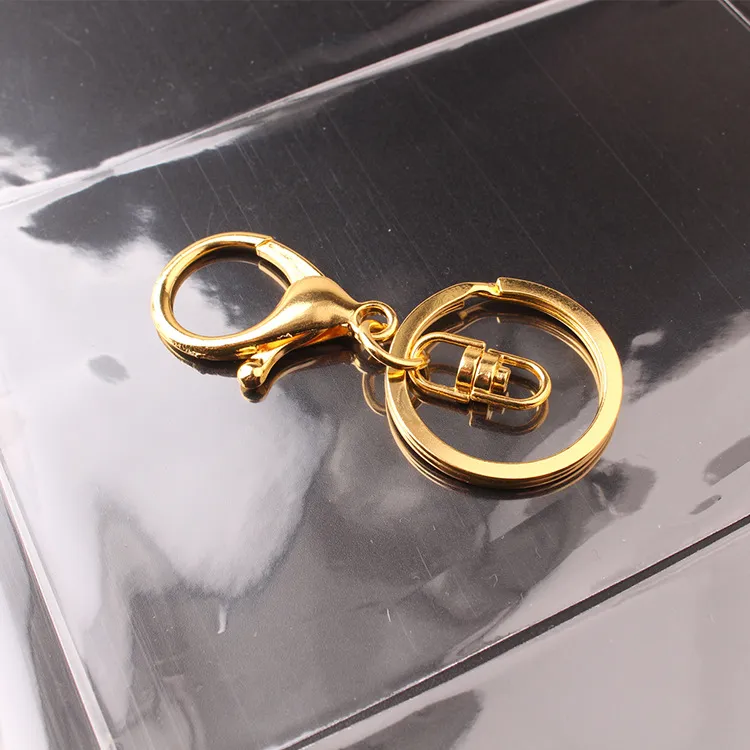 50st 30mm flera färger nyckelkedjor nyckelringar tillbehör runt guld silver färg hummer lås nyckelchain188f