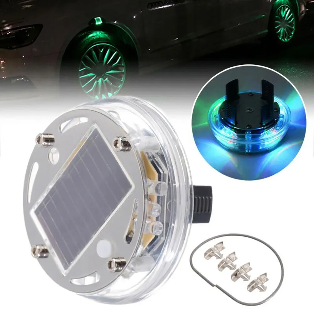 Waterptoof Lampada mozzo ruota auto solare Auto Flash Luce pneumatici 4 modalità 12 LED RGB Decorazione colorata Luci Accessori esterni automobili