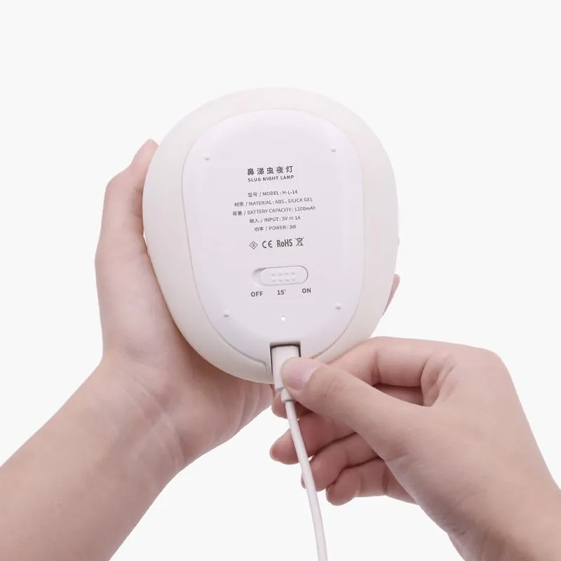 أضواء ليلية C2 Slug Light Light Reconable Dimmable Baby Timer Timer Lamp Silicone Touch Touch Switch Kids Bedroom Portable282K
