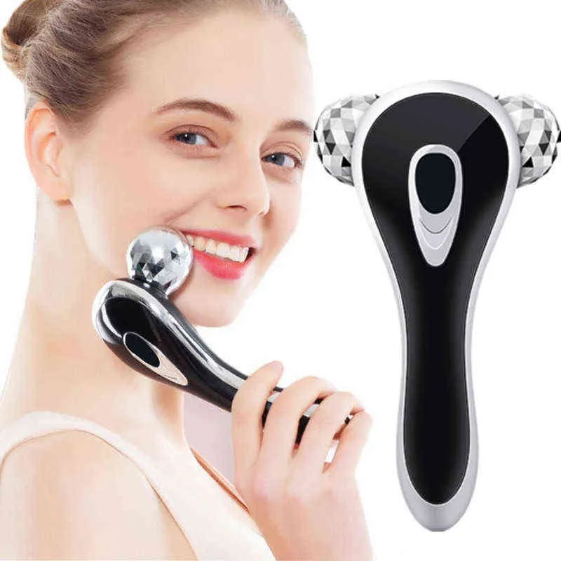 3D Roller Massager Facial Massage Handheld Y Vorm Wrinkle Remover Face-Lift Full Body Relaxation 360 Rotate Instrument 220513