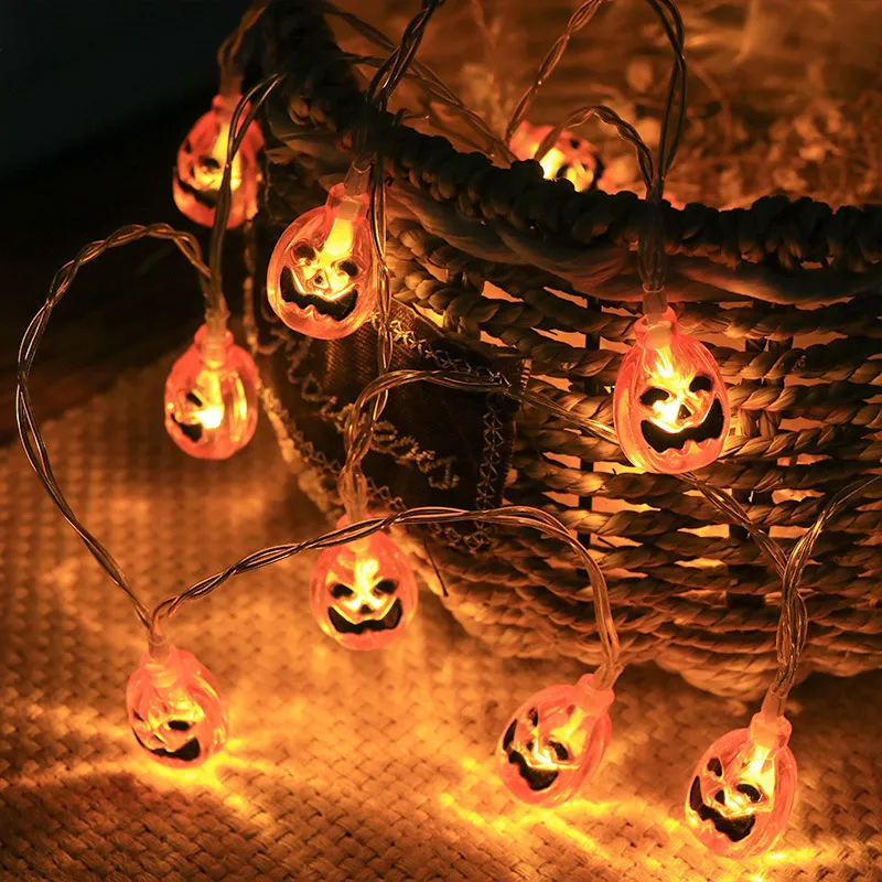 Andra festliga festförsörjningar 1,5 m 10LED Halloween Pumpkin Ghost Skeletons Bat Spider LED Light String Festival Home Bar Decor Ornament 220826
