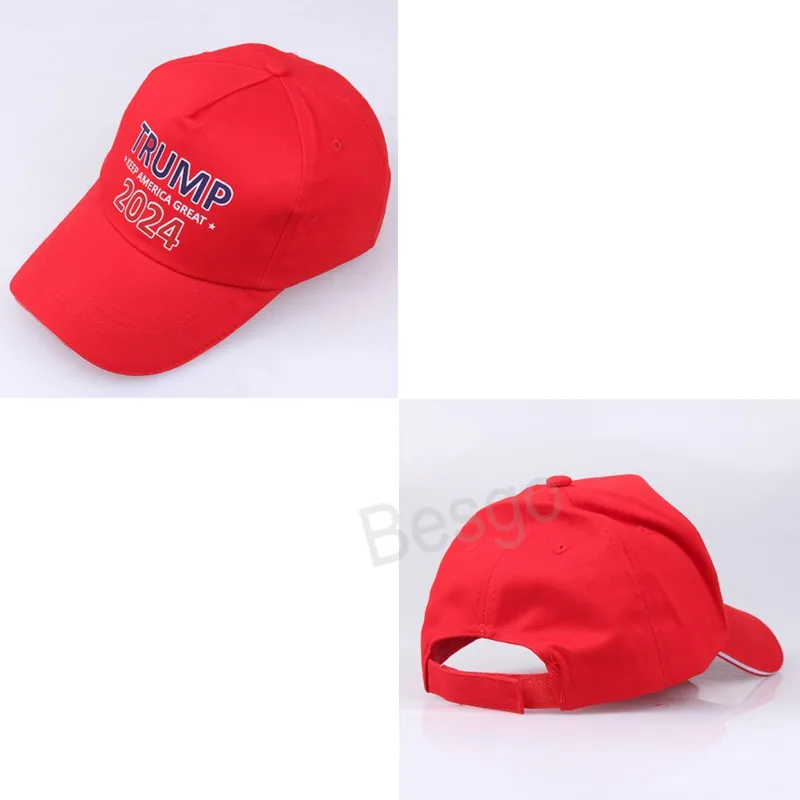 Trump 2024 Baseball Ball Hat Cotton Prezydenckie Włapki Regulowane sportowe Caps Dorosły Lato Ochrona przeciwsłoneczna OCHODNICA HATS BH6874 Tyj