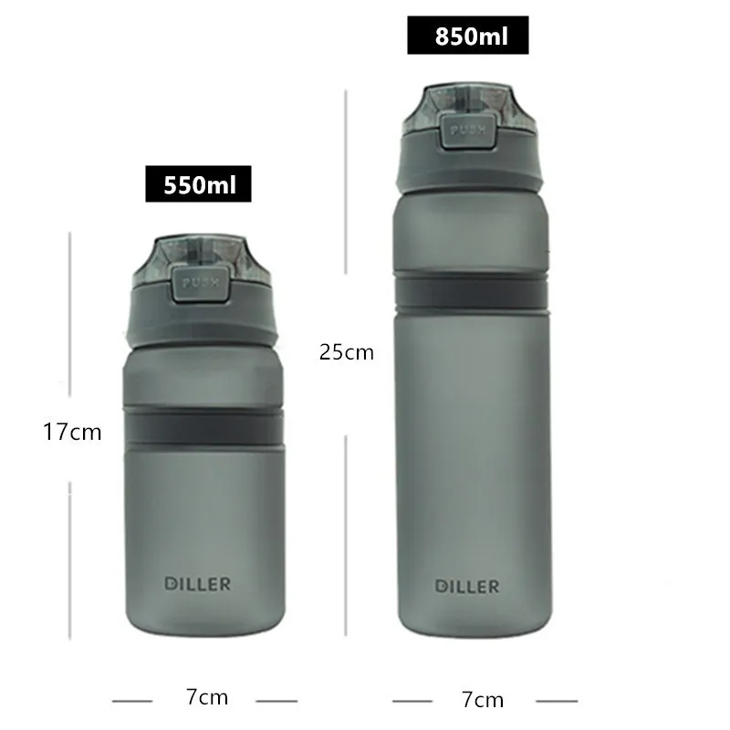 Portable Tritan Material Water Bottle With Straw Outdoor Sport Fitness Drinking Bottles Durable Plastic Bottle 220418