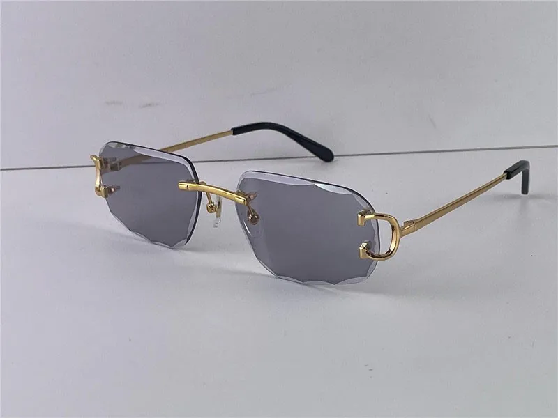 Pochromic solglasögon linsfärger förändrades i solsken från kristallklart till mörk diamantdesignklippningslins Rimless Metal Frame O284Y