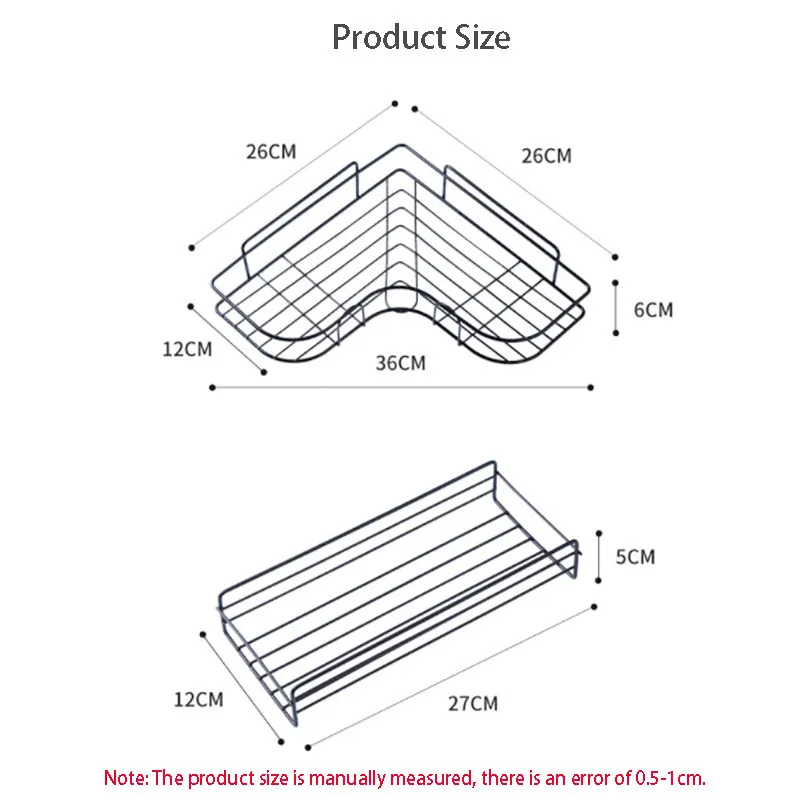 Bathroom Shelf Shampoo Holder Corner Wall Mounted Storage Rack Iron Shower Organizer Shelves Home Organizer Bath Accessories 220527