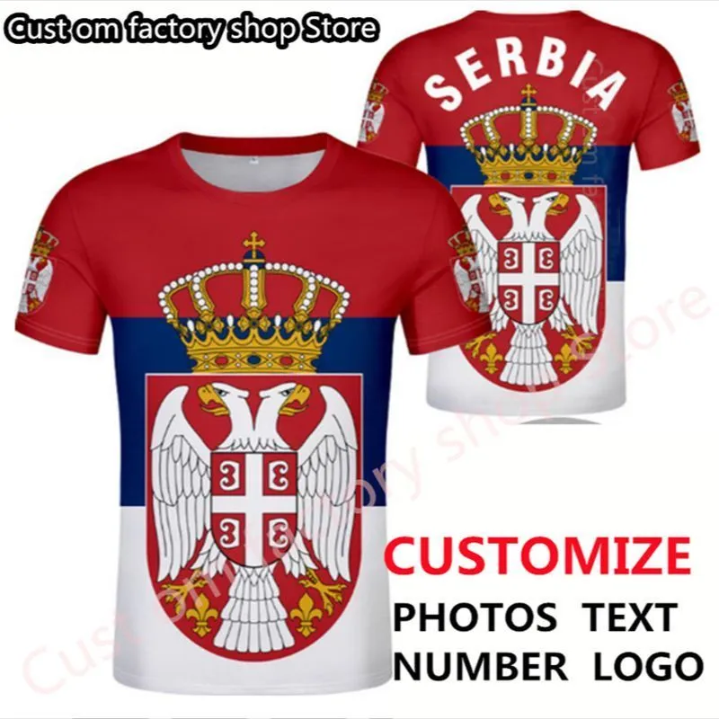 SERBIE république T-shirt bricolage gratuit sur mesure nom numéro srbija hommes femmes mode à manches courtes t-shirts le t-shirt décontracté 220616