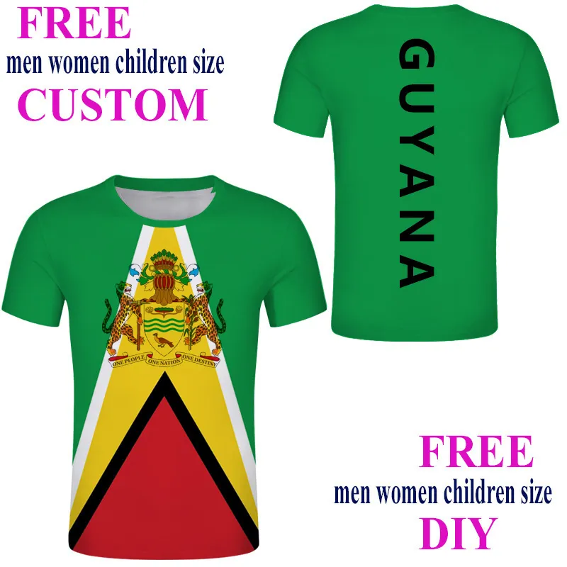 Republiken Guyana Sport T -shirt Anpassad vapen med Guyana T -shirt Emblem Text Anpassad man Snabbtorkning Running Tee 220609