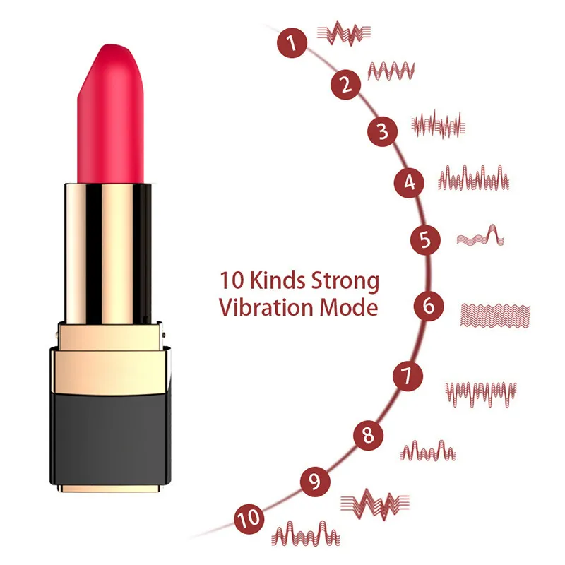 10 Speed sexy Lipstick Vibrator Waterproof Bullet Rechargable Secret Clitoris Stimulator Discreet Toys for Woman