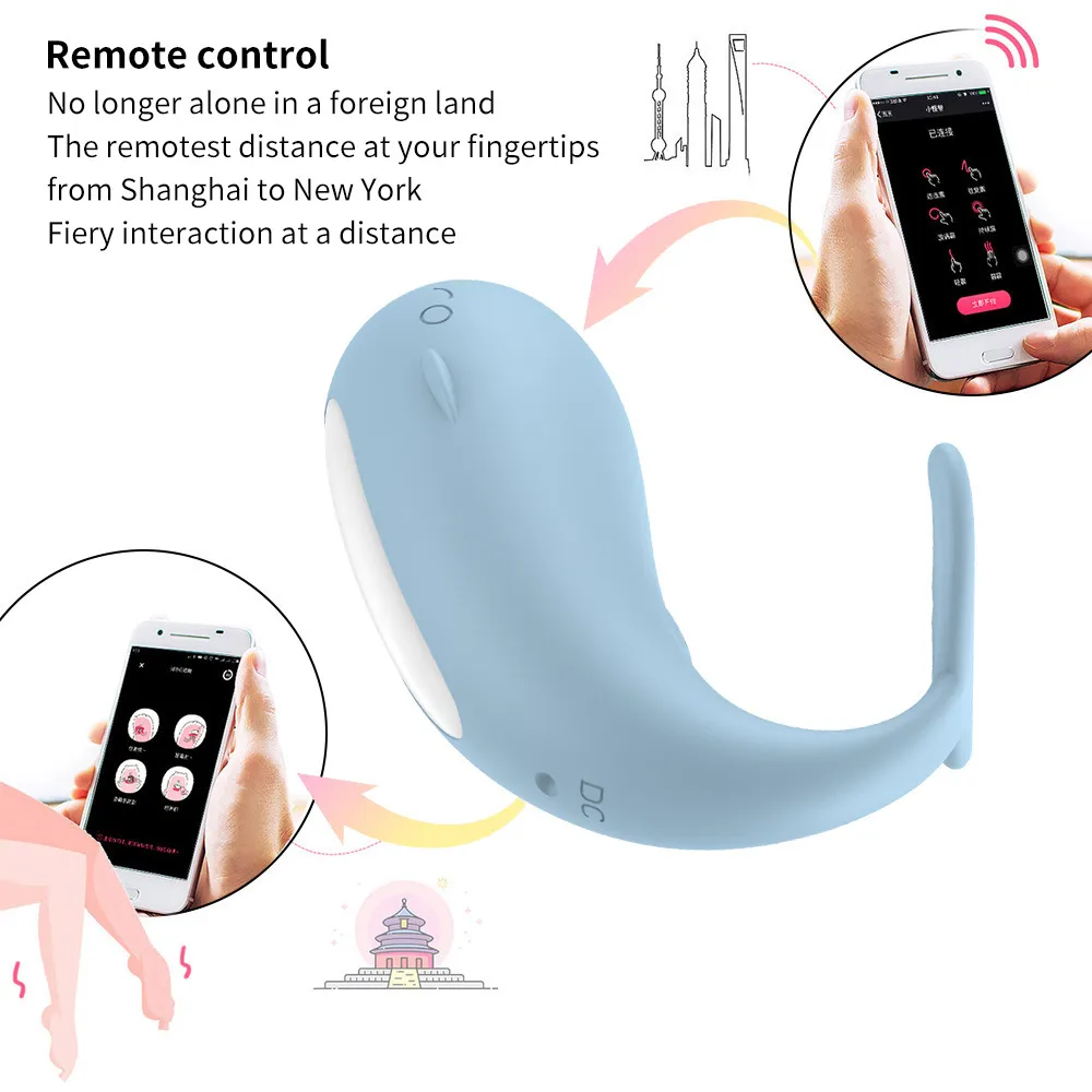 Petite baleine vibrateur télécommande simulateur de point G boule vaginale Plug Anal vibrant oeuf d'amour masturbateur pour femmes adultes