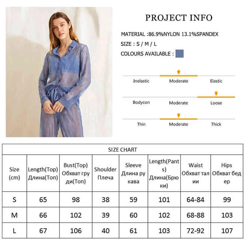 Hiloc se genom sexig spets nattkläder singelbröst byxor fit set womens outfits avvisar krage hemkläder kvinnor pyjamas l220803